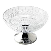 Centro De Mesa Cristal Com Pé Aço Lys Black 30Cm Wolff - 7895730882148 Centro De Mesa Cristal Com Pé Aço Lys Black 30Cm Wolff - 7895730882148