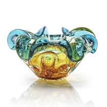 Centro De Mesa Cristal Murano Verde E Âmbar São Marcos 22cm Centro De Mesa Cristal Murano Verde E Âmbar São Marcos 22cm