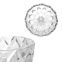 Centro de Mesa de Cristal com Pé Deli Diamond Bomboniere Compoteira Lyor