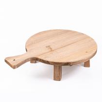 Centro de mesa de madeira redondo com pés comp 40 x larg 30 x alt 10 cm