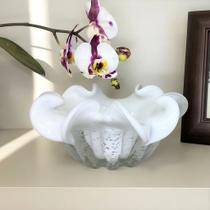 Centro de Mesa De Vidro Murano Branco Pure 21cm Centro de Mesa De Vidro Murano Branco Pure 21cm