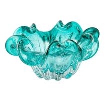 Centro de mesa de vidro tipo murano verde 21 cm