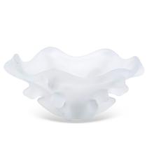 Centro de Mesa Decorativo Curvas em Vidro Branco Fosco 30cm OD0225 BTC Centro de Mesa Decorativo Curvas em Vidro Branco Fosco 30cm OD0225 BTC