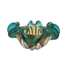 Centro de Mesa Decorativo de Murano - Laradore Verde e Âmbar Centro de Mesa Decorativo de Murano - Laradore Verde e Âmbar