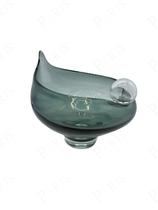 Centro de Mesa Decorativo em Vidro Fumê 25cm 15570-PL Centro de Mesa Decorativo em Vidro Fumê 25cm 15570-PL