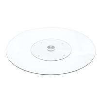 Centro de Mesa Decorativo Giratório Vidro Temperado 45cm