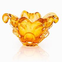 Centro De Mesa Em Cristal Murano Âmbar - São Marcos 25cm Centro De Mesa Em Cristal Murano Âmbar - São Marcos 25cm