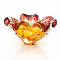 Centro De Mesa Em Cristal Murano Lilás E Âmbar - São Marcos Centro De Mesa Em Cristal Murano Lilás E Âmbar - São Marcos