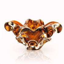 Centro De Mesa Em Cristal Murano Marrom - São Marcos 25cm Centro De Mesa Em Cristal Murano Marrom - São Marcos 25cm