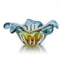 Centro De Mesa Em Cristal Murano Verde E Âmbar - São Marcos Centro De Mesa Em Cristal Murano Verde E Âmbar - São Marcos