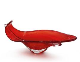 Centro De Mesa Em Cristal Murano Vermelho - São Marcos 56Cm