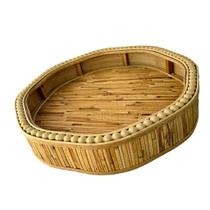 Centro de Mesa em Fibra Natural Traçada com Madeira