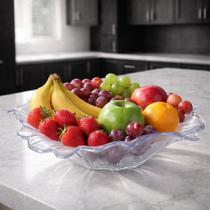 Centro De Mesa Flor Cristal Transparente Saladeira 28cm