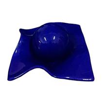 Centro de Mesa Fruteira 1 Esfera em Cerâmica Decor - Azul Royal - Retrofenna Decor