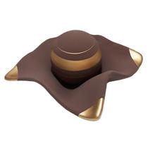 Centro de Mesa Fruteira 1 Esfera em Cerâmica Fosca Decor - Chocolate Golden