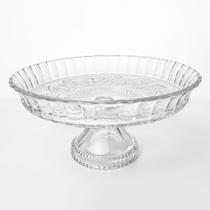 Centro de Mesa Fruteira Boleira em Vidro Transparente Royal 30cm - Class Home