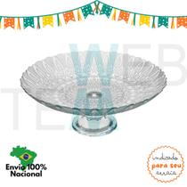 Centro de Mesa Fruteira de Vidro com Pé Pluma Vitazza para Decoração, Organização e Mesa Posta, com Toque Elegante, Praticidade Sustentável e Estilo