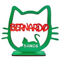 Centro de Mesa Gatinho Personalizado Kit com 5 unidades