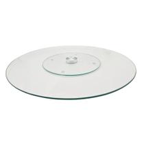 Centro De Mesa Giratório 30 cm Vidro Tábua De Frios Petiscos Doces