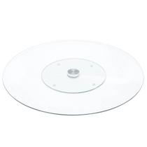Centro de Mesa Giratório 45cm Wolff Vidro Temperado Incolor Mesa Posta Refeições