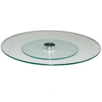 Centro De Mesa Giratório 60cm De Vidro Temperado Incolor 6mm