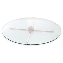 Centro De Mesa Giratório de Vidro e Inox304 Evolution 80cm