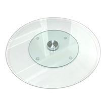Centro de Mesa Giratório de Vidro Prato Decorativo 30Cm Centro de Mesa Giratório de Vidro Prato Decorativo 30Cm