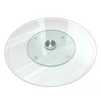 Centro De Mesa Giratório Vidro Prato Decorativo Orbital 60cm