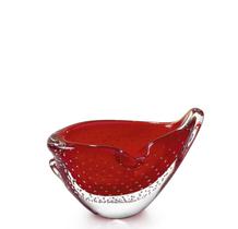 Centro De Mesa Mini Cristal Murano Vermelho São Marcos 23cm