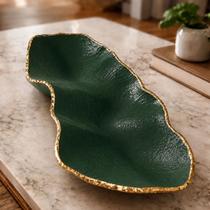 Centro De Mesa Murano Marrom Metalizado 75cm Bordas Douradas Centro De Mesa Murano Marrom Metalizado 75cm Bordas Douradas