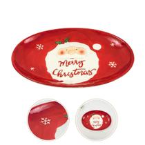 Centro De Mesa Natal Papai Noel 32x22x3cm Porcelana Vermelho Centro De Mesa Natal Papai Noel 32x22x3cm Porcelana Vermelho