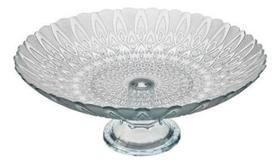 Centro De Mesa Pluma Com Pé Vidro Vitazza Diâmetro 37cm
