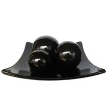 Centro de Mesa Prato 3 Esferas em Cerâmica Decor - Black