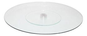 Centro De Mesa Prato Giratório 45cm Vidro Incolor - Members