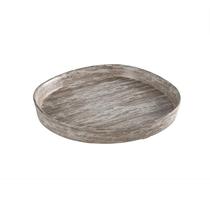 Centro de mesa redondo decor em ceramica cinza marmorizado p