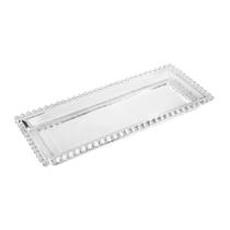 Centro de mesa retangular de vidro decorativo 30x13x3cm