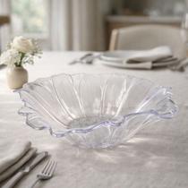 Centro de Mesa Saladeira Flor Cristal Transparente 28cm