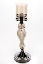 Centro de Mesa Transparente Grande Metal Preto 41cm