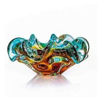 Centro De Mesa Vaso Cristal Murano São Marcos Azul Ambar Centro De Mesa Vaso Cristal Murano São Marcos Azul Ambar