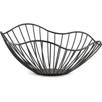 Centro de Mesa Vaso Metal Preto Vazado Decorativo 27cm