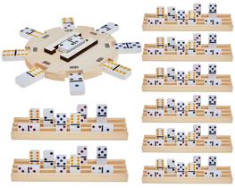 Centro de trem mexicano Domino com 8 prateleiras de dominó de madeira abertas Centro de trem mexicano Domino com 8 prateleiras de dominó de madeira abertas