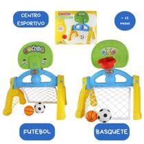 Centro Esportivo Infantil Basquete Futebol Bola 2 X 1 Brinquedo Didático