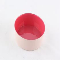 Centro mesa Milky vidro 645ml 16x4,5cm tons rosa e creme -L Hermitage