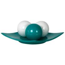 Centro Mesa Prato 3 Esferas Em Cerâmica Decor Turquesa E Centro Mesa Prato 3 Esferas Em Cerâmica Decor Turquesa E