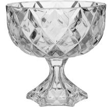 CENTRO MESA VASO DECORATIVO ANDRES COM PÉ CRISTAL ECO 24x25x25cm TRANSPARENTE