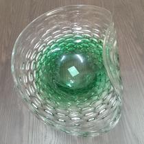 CENTRO MESA VIDRO VASO DECORATIVO ENFEITE 15x46x46cm VERDE