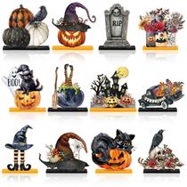 Centros de mesa de decoração de madeira para Halloween Marsui 12 unidades