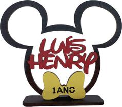 Centros De Mesa Mickey 10 Peças Pintado De Preto Atras
