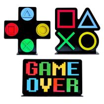 Centros de Mesa Video Game Decoração Gamer Festa 3 peças