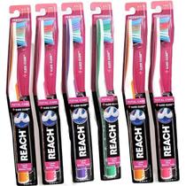 Cepillo de Dientes Reach Floss Clean Suave Paquete de 6 con Batería Cepillo de Dientes Reach Floss Clean Suave Paquete de 6 con Batería